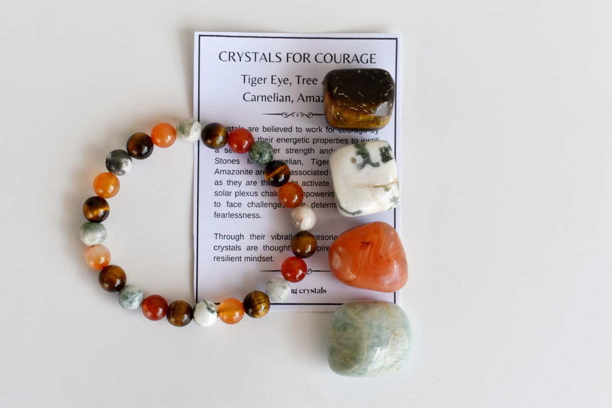 Promote COURAGE Crystal Kit, Gemstone Tumble Kit, Courage Crystal Gift Set  DestGlow