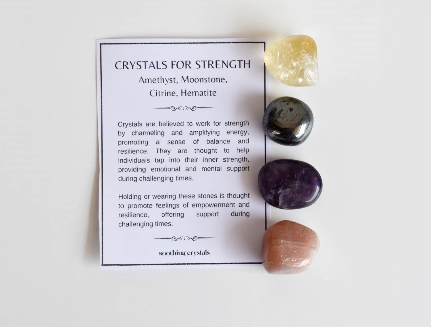 Enhances STRENGTH Crystal Kit, Gemstone Tumble Kit, Strength Crystal Gift Set  DestGlow