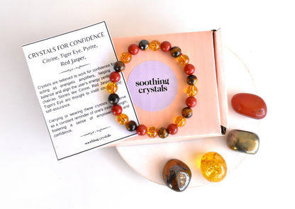 Boost CONFIDENCE Crystal Kit, Gemstone Tumble Kit, Confidence Crystal Gift Set.  DestGlow