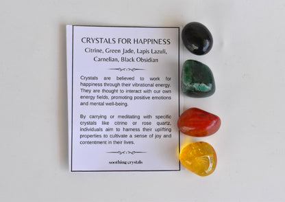 Promoting HAPPINESS Crystal Kit, Gemstone Tumble Kit, Happiness Crystal Gift Set  DestGlow