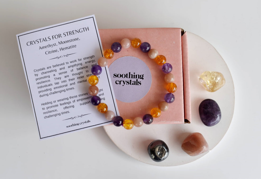 Enhances STRENGTH Crystal Kit, Gemstone Tumble Kit, Strength Crystal Gift Set  DestGlow