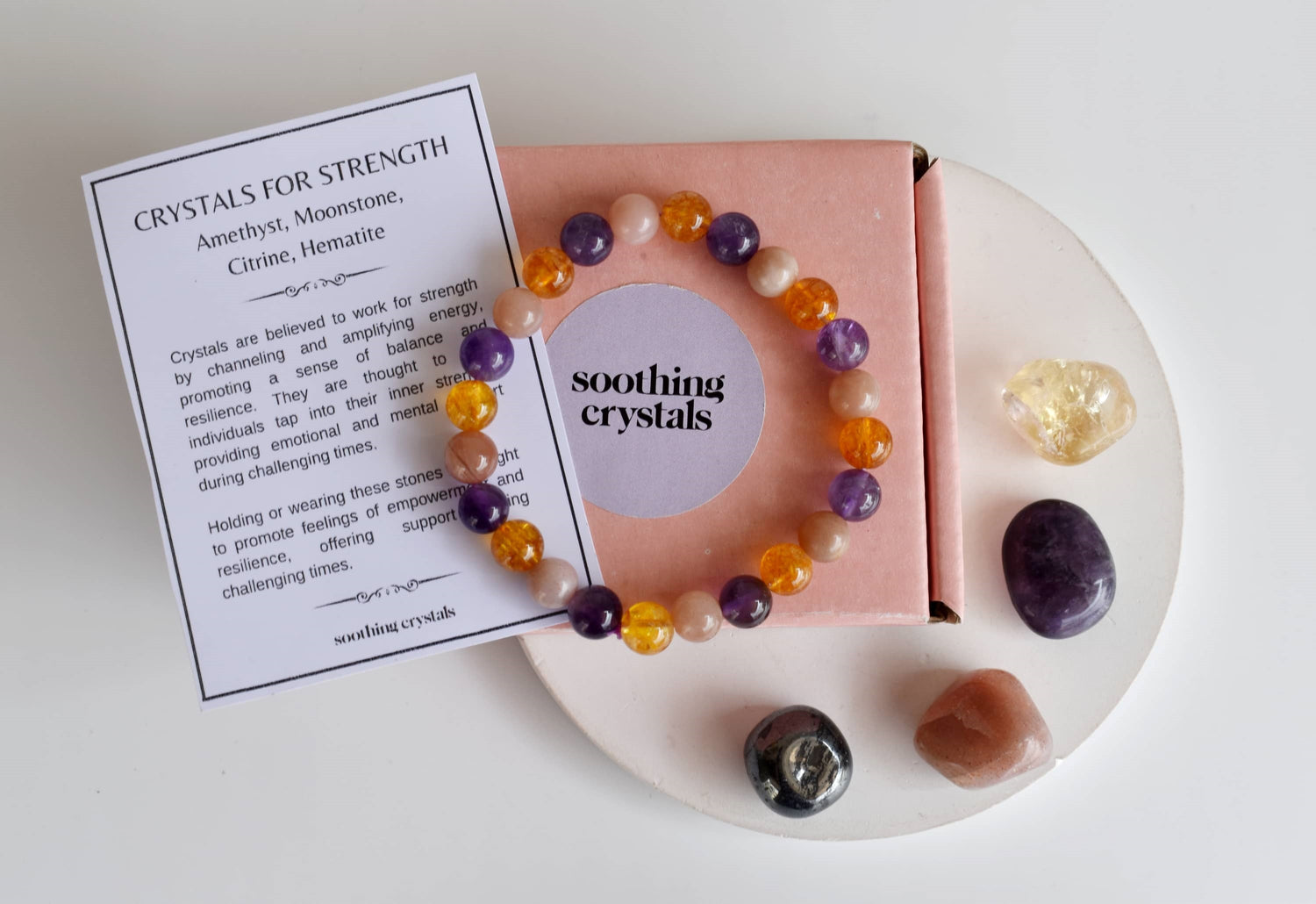 Enhances STRENGTH Crystal Kit, Gemstone Tumble Kit, Strength Crystal Gift Set  DestGlow