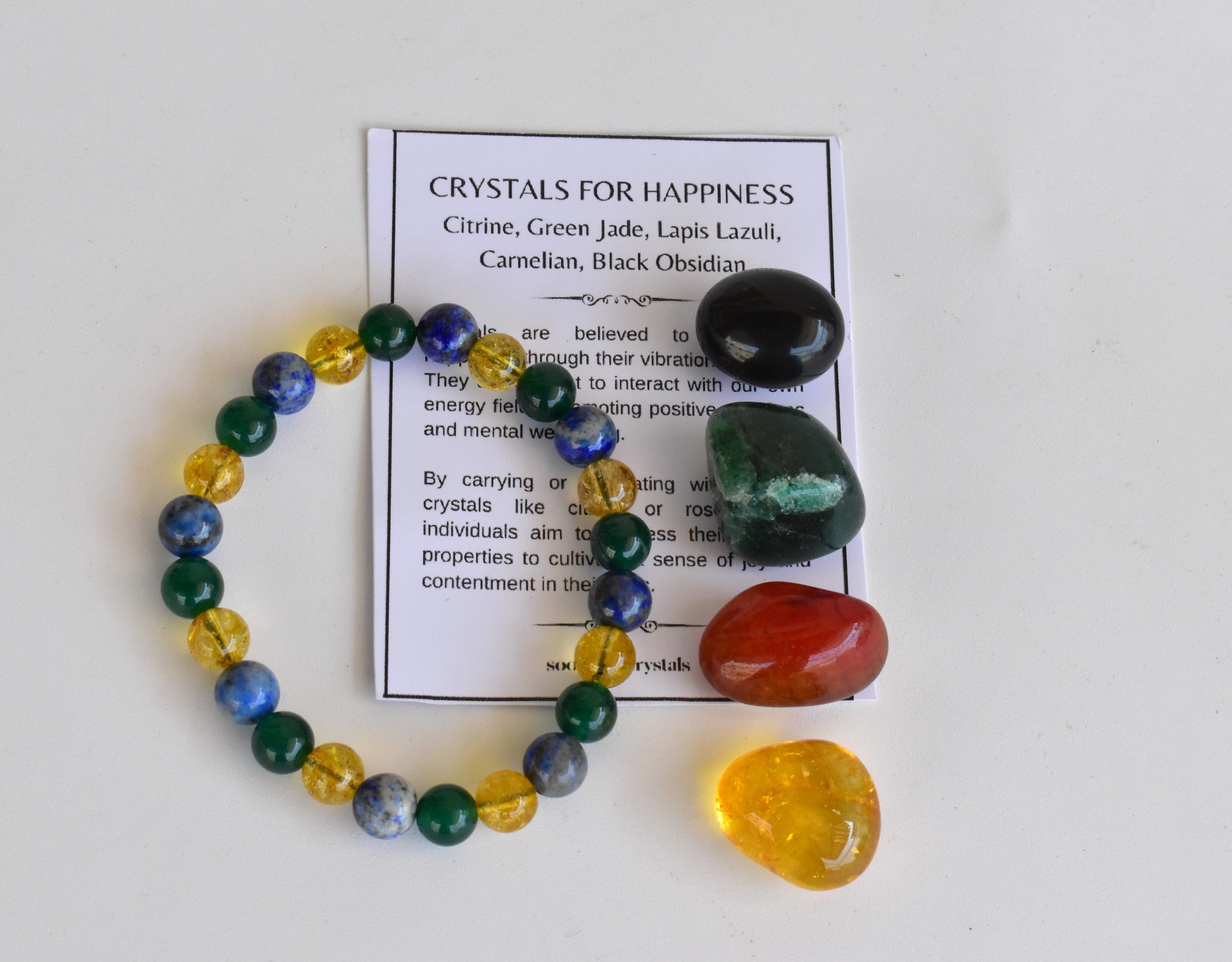 Promoting HAPPINESS Crystal Kit, Gemstone Tumble Kit, Happiness Crystal Gift Set  DestGlow