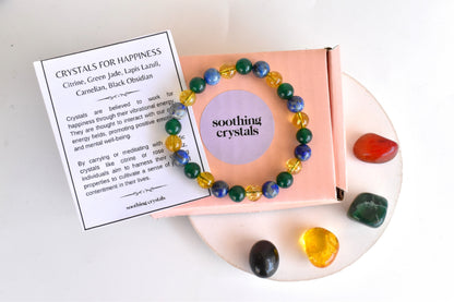 Promoting HAPPINESS Crystal Kit, Gemstone Tumble Kit, Happiness Crystal Gift Set  DestGlow