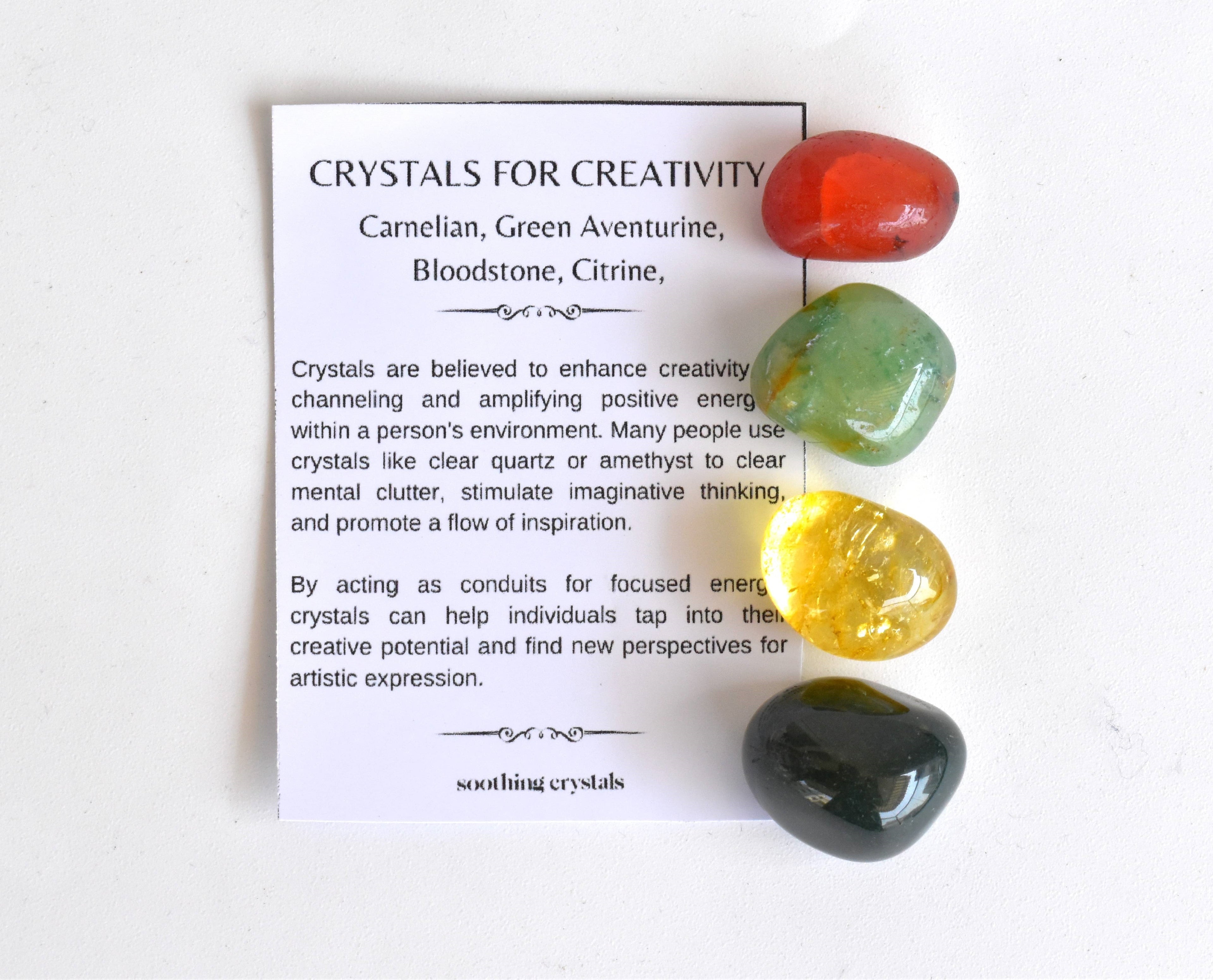 Energizes CREATIVITY Crystal Kit, Gemstone Tumble Kit, Creativity Crystal Gift Set  DestGlow