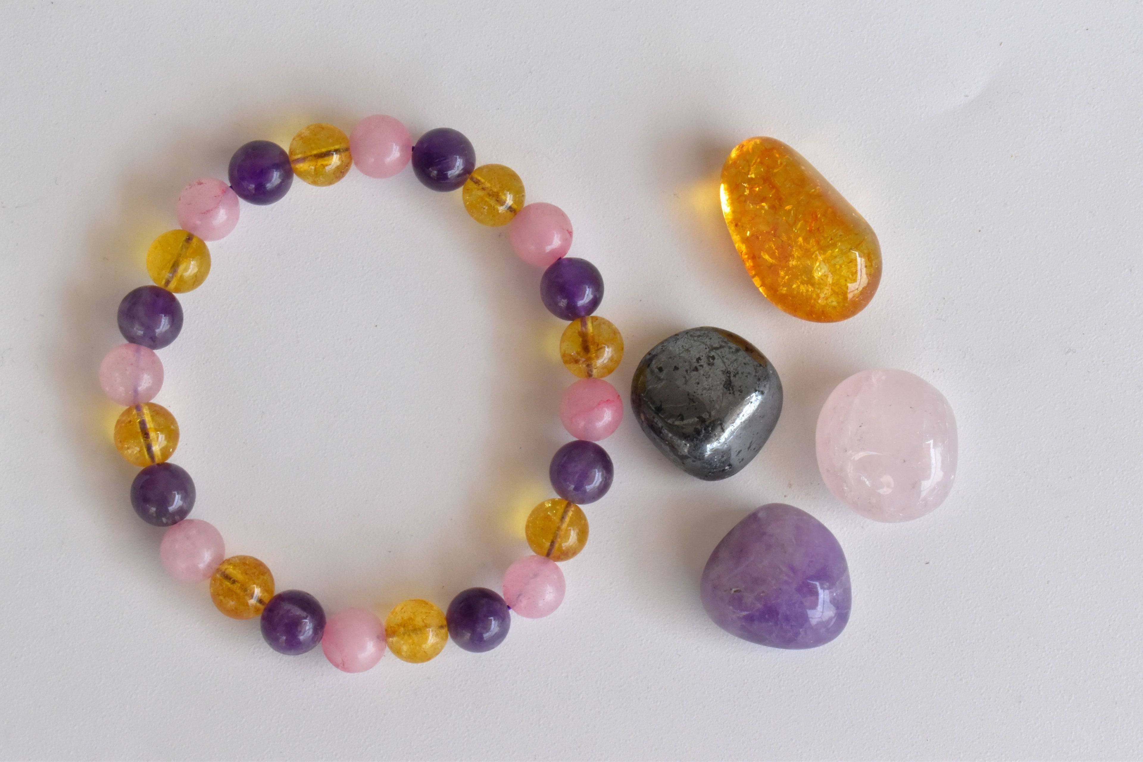 EMOTIONAL HEALING Crystal Kit, Gemstone Tumble Kit, Emotional Healing Crystal Gift Set  DestGlow