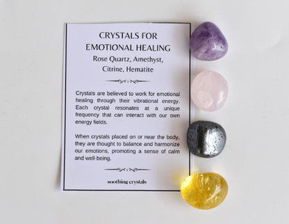 EMOTIONAL HEALING Crystal Kit, Gemstone Tumble Kit, Emotional Healing Crystal Gift Set  DestGlow