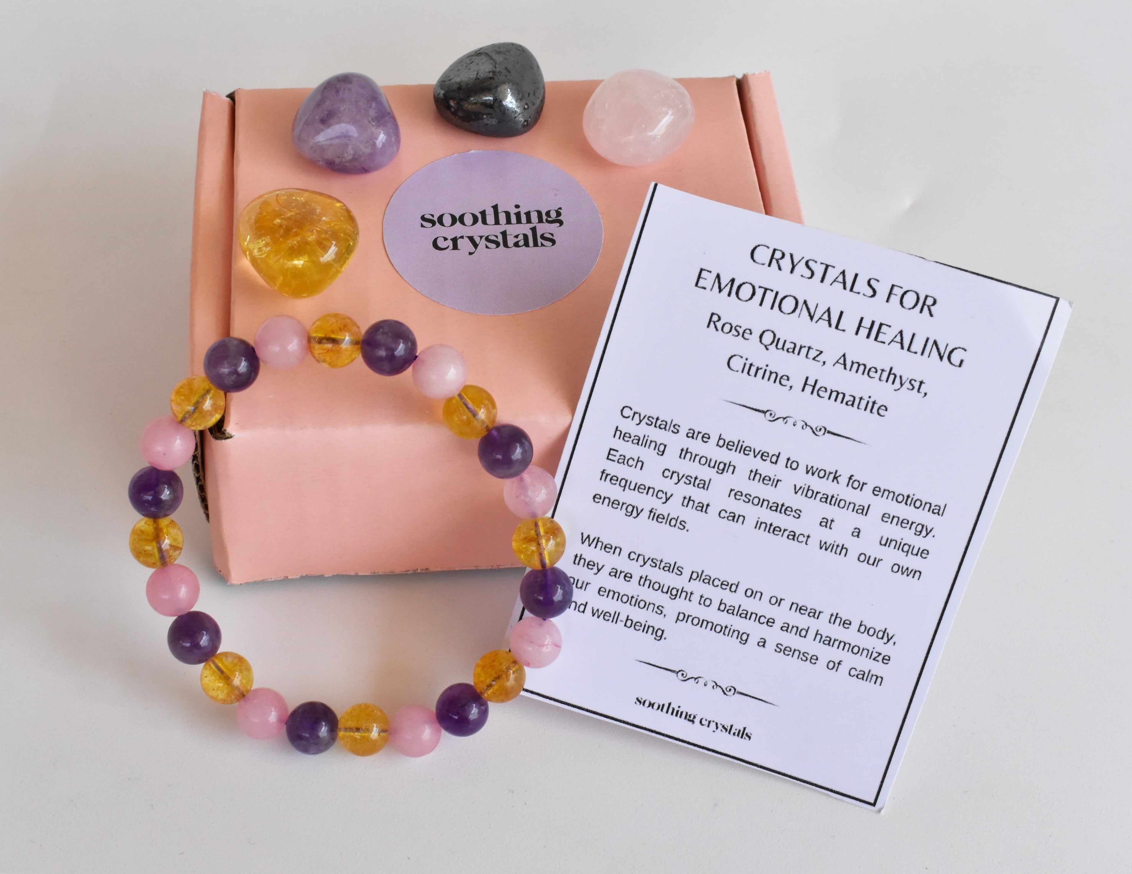 EMOTIONAL HEALING Crystal Kit, Gemstone Tumble Kit, Emotional Healing Crystal Gift Set  DestGlow