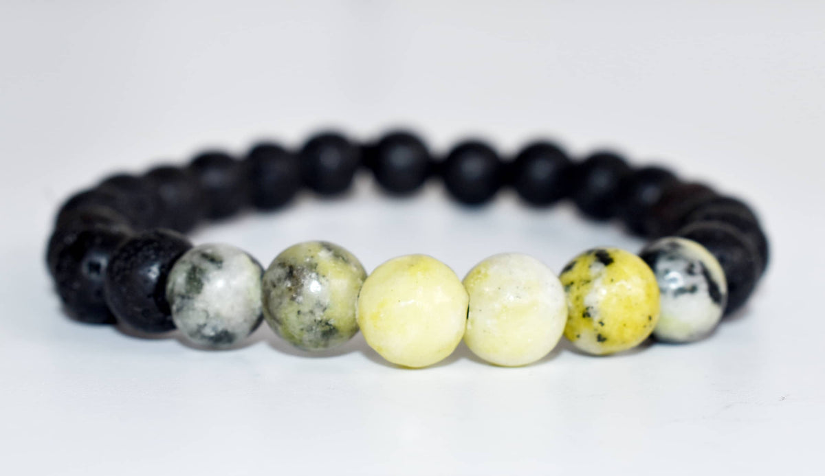 Lava Diffuser Bracelet, Lava with Serpentine Beads Diffuser Jewelry, Aromatherapy, Essential Oil Bracelet, Spiritual Gift, Yoga Gift for Her,  DestGlow