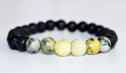 Lava Diffuser Bracelet, Lava with Serpentine Beads Diffuser Jewelry, Aromatherapy, Essential Oil Bracelet, Spiritual Gift, Yoga Gift for Her,  DestGlow