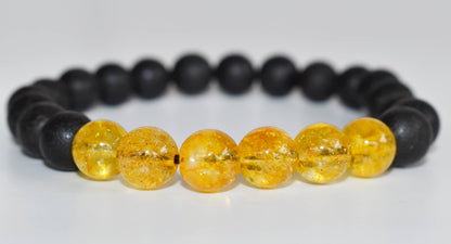 Lava Diffuser Bracelet, Lava with Citrine Beads Diffuser Jewelry, Aromatherapy, Essential Oil Bracelet, Spiritual Gift, Yoga Gift for Her  DestGlow