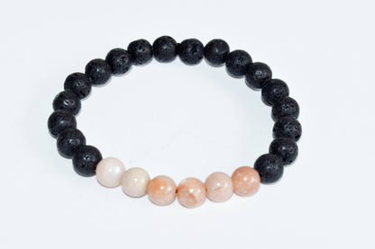 Lava Diffuser Bracelet, Lava with Moonstone Beads Diffuser Jewelry, Aromatherapy, Essential Oil Bracelet, Spiritual Gift, Yoga Gift for Her,  DestGlow