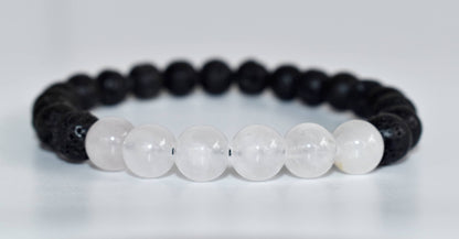 Lava Diffuser Bracelet, Lava with Rose Quartz Beads Diffuser Jewelry, Aromatherapy, Essential Oil Bracelet, Spiritual Gift, Yoga Gift for Her,  DestGlow