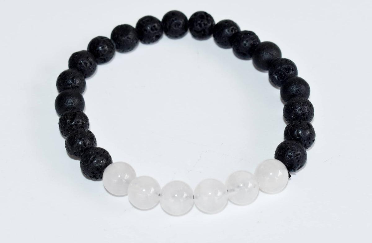 Lava Diffuser Bracelet, Lava with Rose Quartz Beads Diffuser Jewelry, Aromatherapy, Essential Oil Bracelet, Spiritual Gift, Yoga Gift for Her,  DestGlow