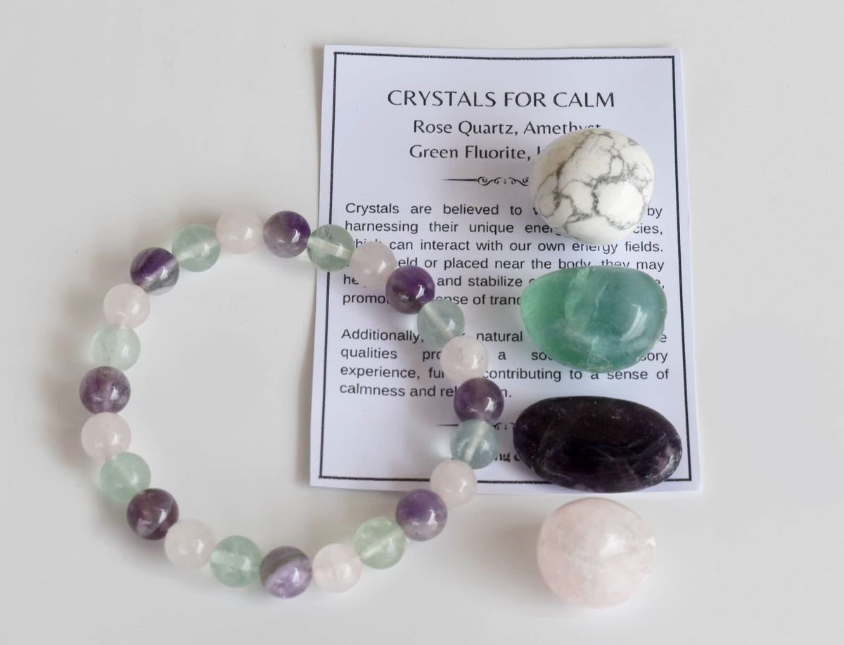 CALM Crystal Kit, Gemstone Tumble Kit, Calm Crystal Gift Set  DestGlow