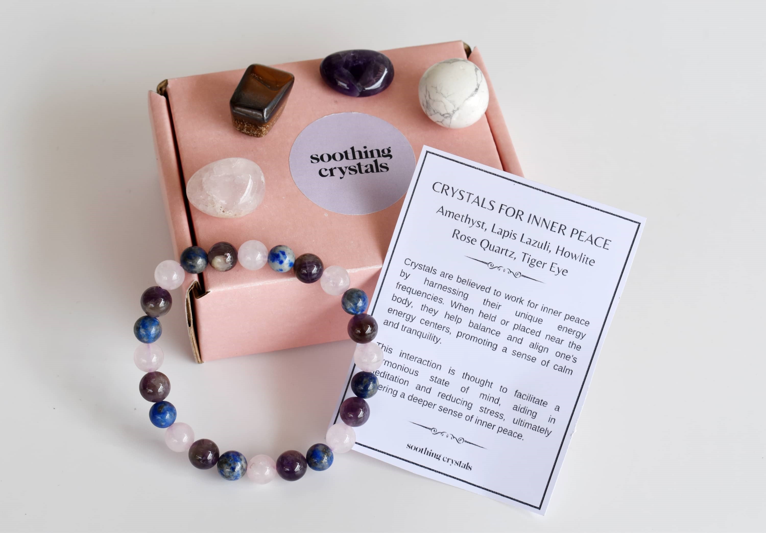 Promoting INNER PEACE Crystal Kit, Gemstone Tumble Kit, Inner Peace Crystal Gift Set  DestGlow