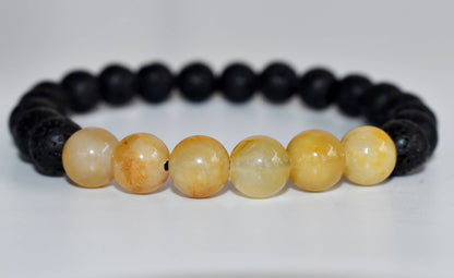 Lava Diffuser Bracelet, Lava with Yellow Aventurine Beads Diffuser Jewelry, Aromatherapy, Essential Oil Bracelet, Spiritual Gift, Yoga Gift for Her,  DestGlow
