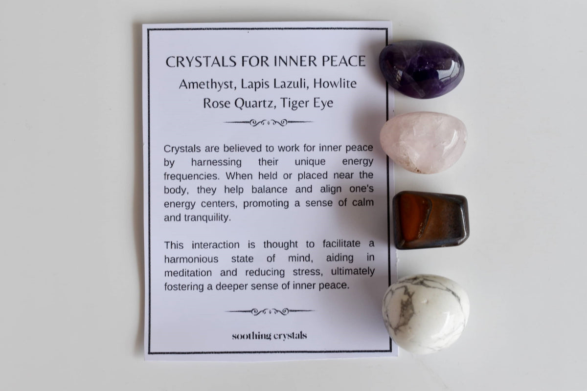 Promoting INNER PEACE Crystal Kit, Gemstone Tumble Kit, Inner Peace Crystal Gift Set  DestGlow