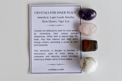 Promoting INNER PEACE Crystal Kit, Gemstone Tumble Kit, Inner Peace Crystal Gift Set  DestGlow