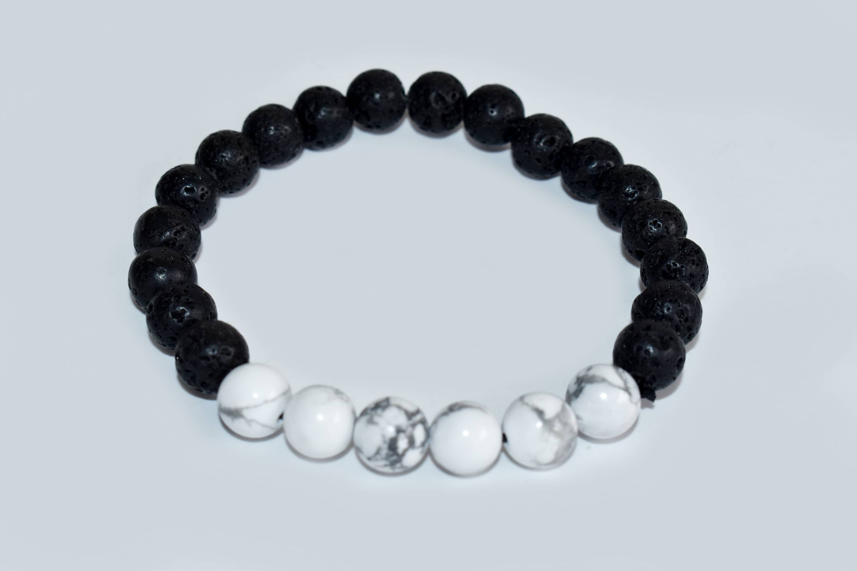 Lava Diffuser Bracelet, Lava with Howlite Beads Diffuser Jewelry, Aromatherapy, Essential Oil Bracelet, Spiritual Gift, Yoga Gift for Her,  DestGlow