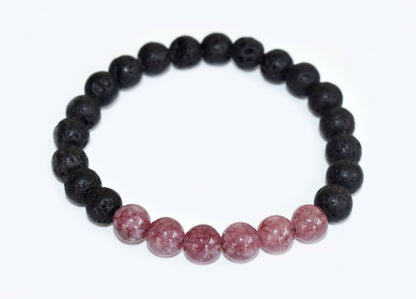 Lava Diffuser Bracelet, Lava with Pink Tourmaline Beads Diffuser Jewelry, Aromatherapy, Essential Oil Bracelet, Spiritual Gift, Yoga Gift for Her,  DestGlow