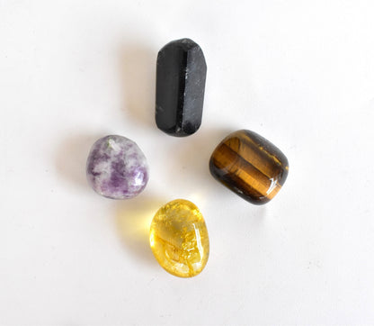 Soothing and Reducing DEPRESSION Crystal Kit, Gemstone Tumble Kit, Depression Crystal Gift Set  DestGlow