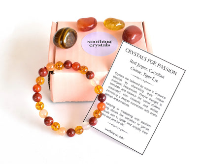 PASSION Crystal Kit, Gemstone Tumble Kit, Passion Crystal Gift Set.  DestGlow