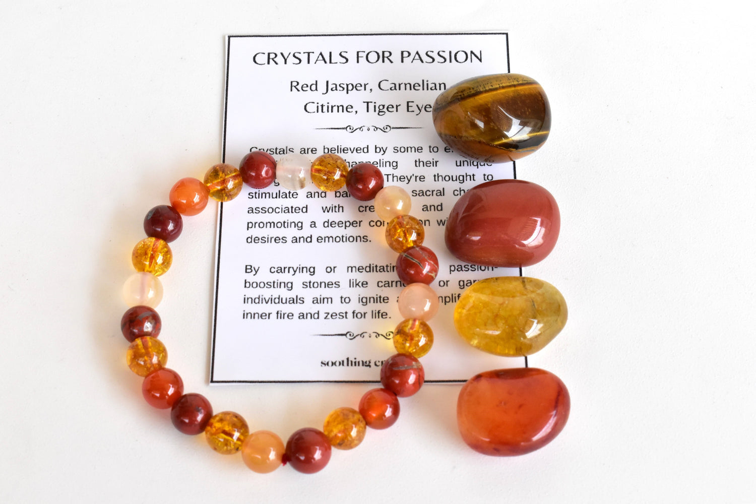 PASSION Crystal Kit, Gemstone Tumble Kit, Passion Crystal Gift Set.  DestGlow