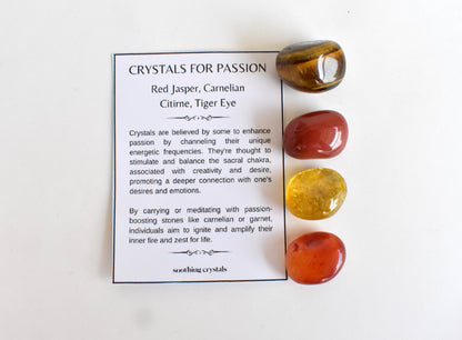 PASSION Crystal Kit, Gemstone Tumble Kit, Passion Crystal Gift Set.  DestGlow