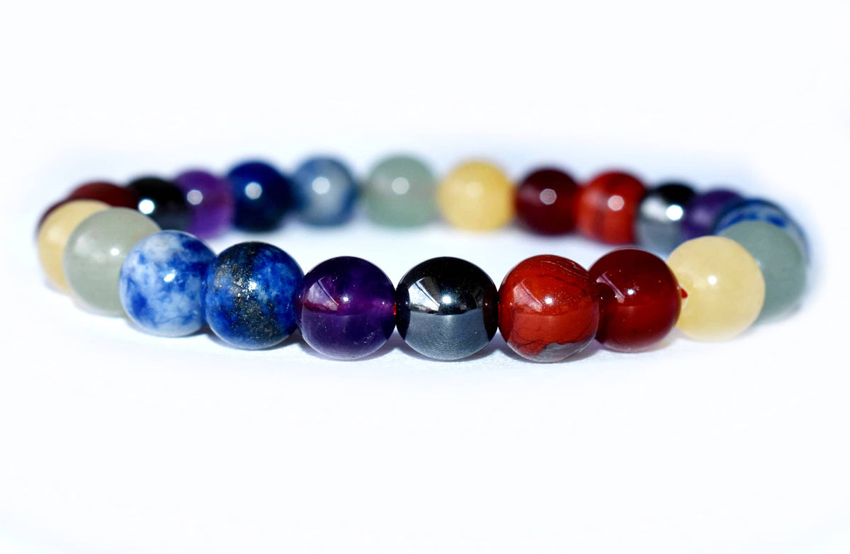 7 Chakra Bracelet, Chakra Crystals Bracelet, Yoga Reiki Healing Crystal Bracelet  DestGlow