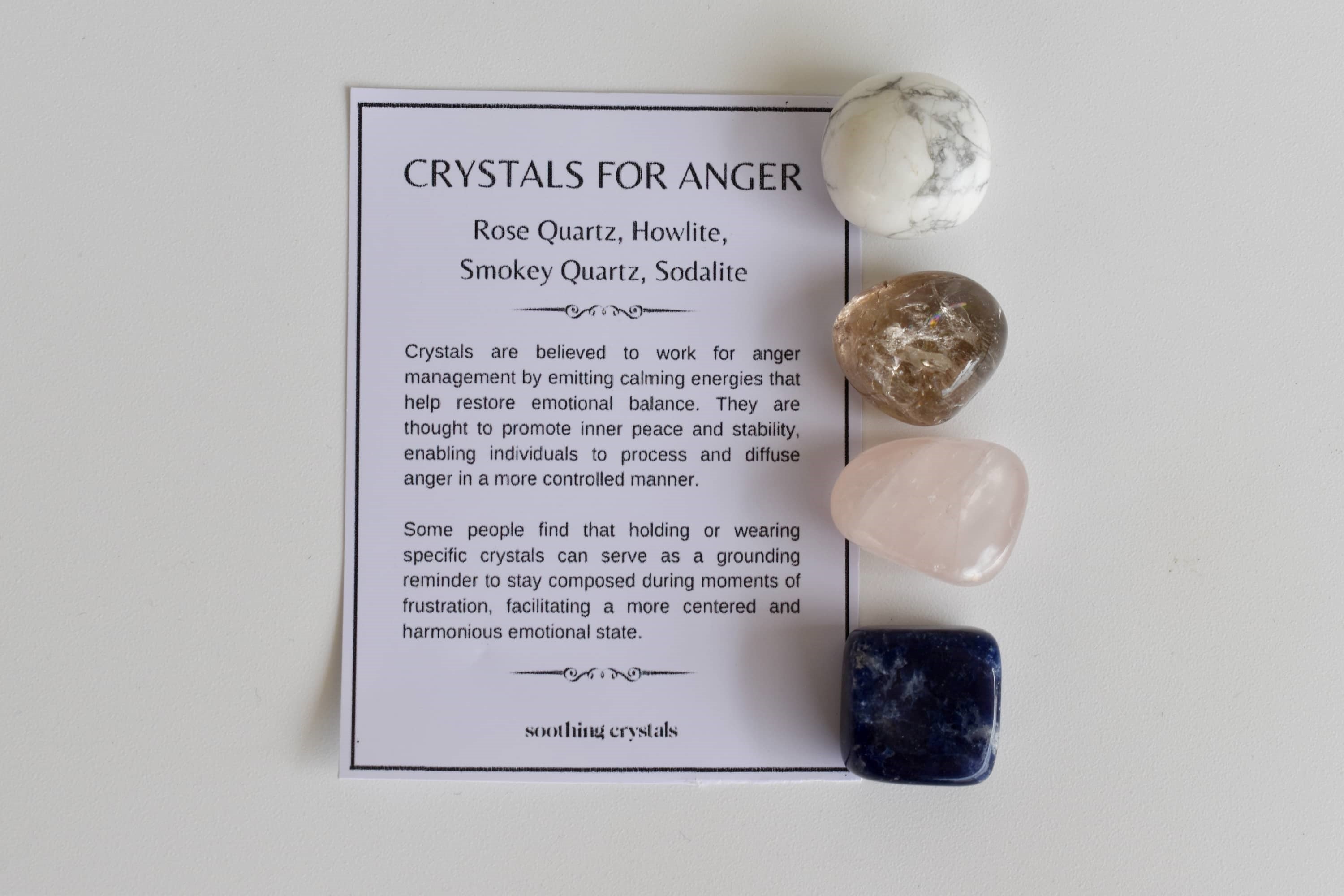 Release and Control ANGER Crystal Kit, Gemstone Tumble Kit, Anger Crystal Gift Set  DestGlow