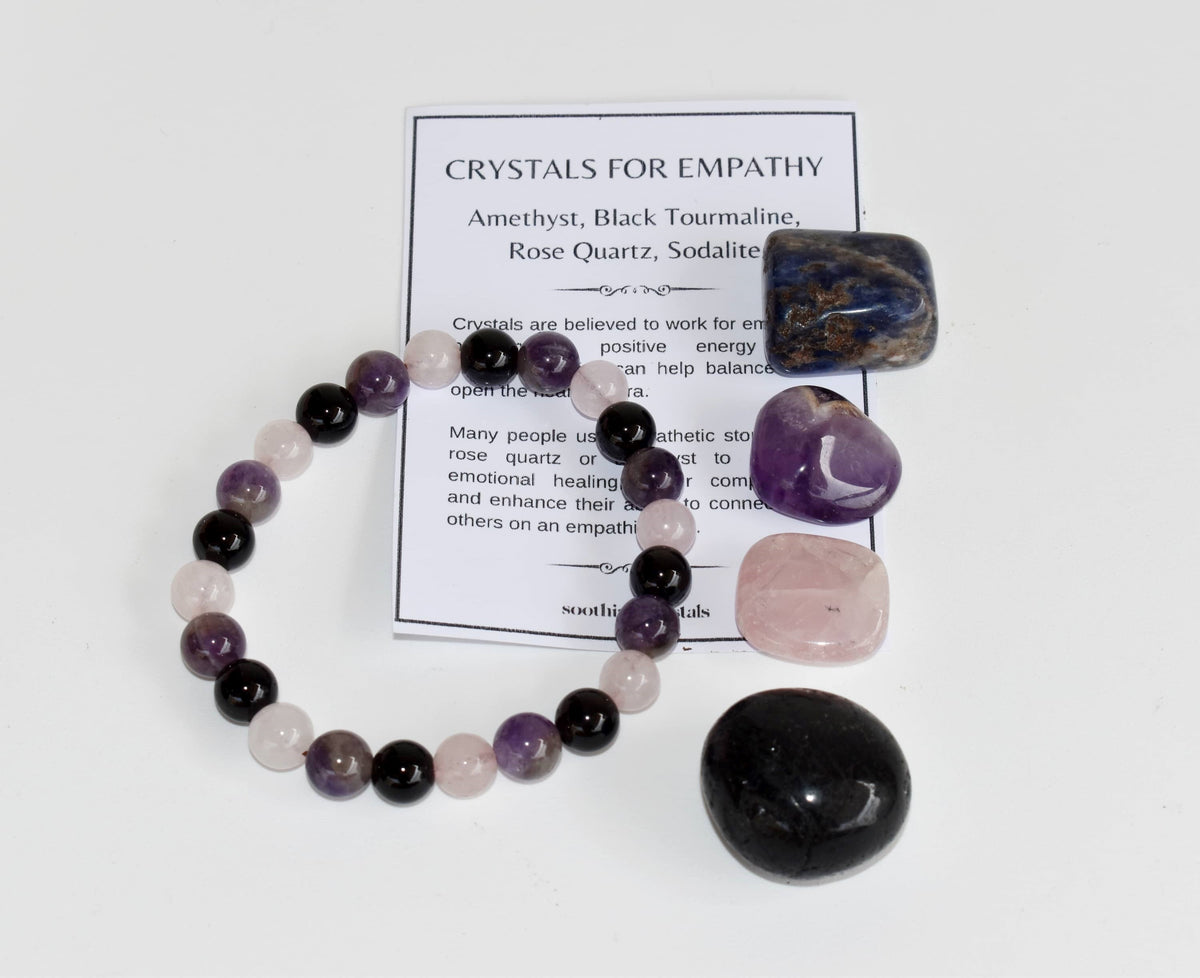 EMPATH PROTECTION Crystal Kit, Gemstone Tumble Kit, Empathy Crystal Gift Set  DestGlow