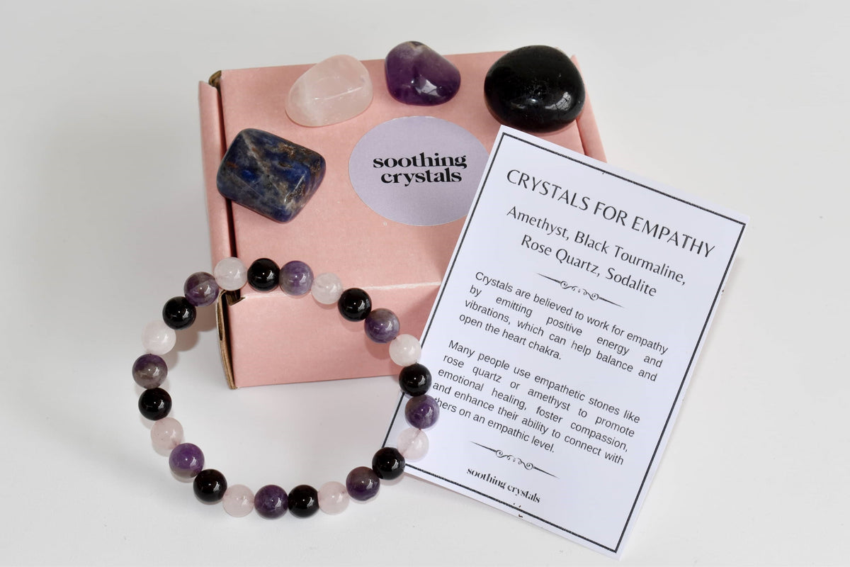 EMPATH PROTECTION Crystal Kit, Gemstone Tumble Kit, Empathy Crystal Gift Set  DestGlow
