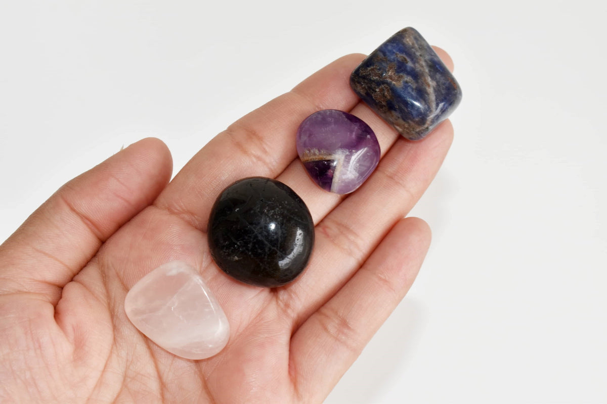 EMPATH PROTECTION Crystal Kit, Gemstone Tumble Kit, Empathy Crystal Gift Set  DestGlow