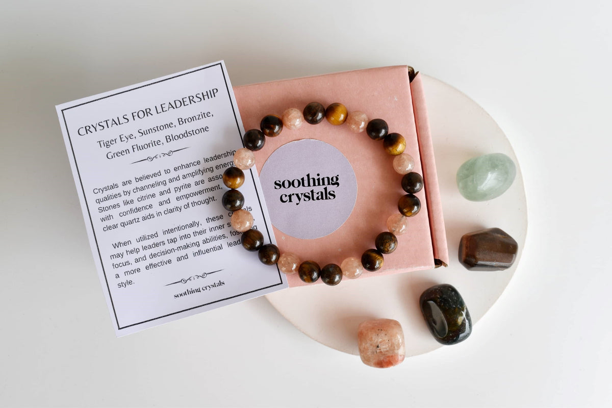 Inspire LEADERSHIP Crystal Kit, Gemstone Tumble Kit, Leadership Crystal Gift Set  DestGlow