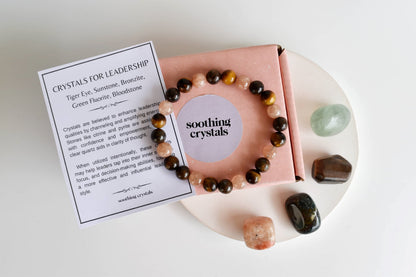 Inspire LEADERSHIP Crystal Kit, Gemstone Tumble Kit, Leadership Crystal Gift Set  DestGlow