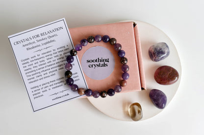 Brings RELAXATION Crystal Kit, Gemstone Tumble Kit, Relaxation Crystal Gift Set  DestGlow
