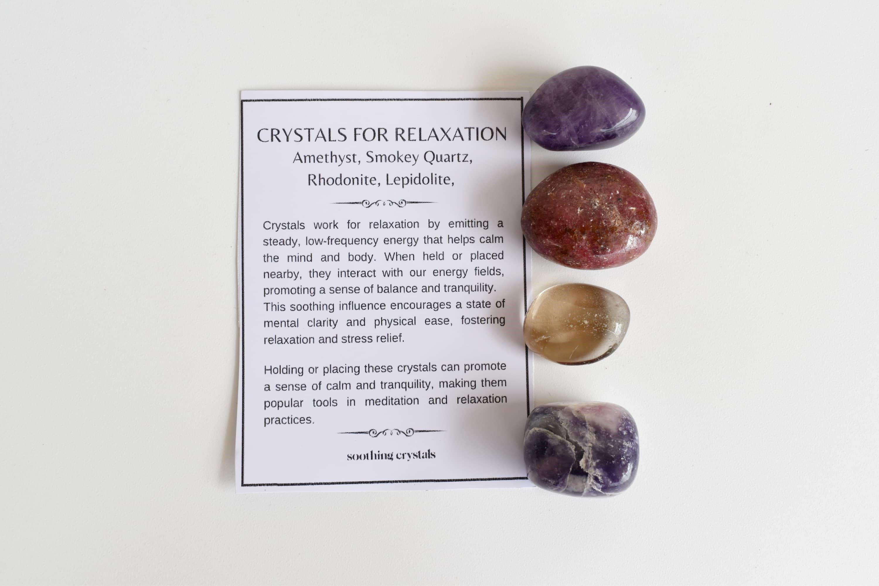 Brings RELAXATION Crystal Kit, Gemstone Tumble Kit, Relaxation Crystal Gift Set  DestGlow
