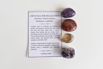 Brings RELAXATION Crystal Kit, Gemstone Tumble Kit, Relaxation Crystal Gift Set  DestGlow