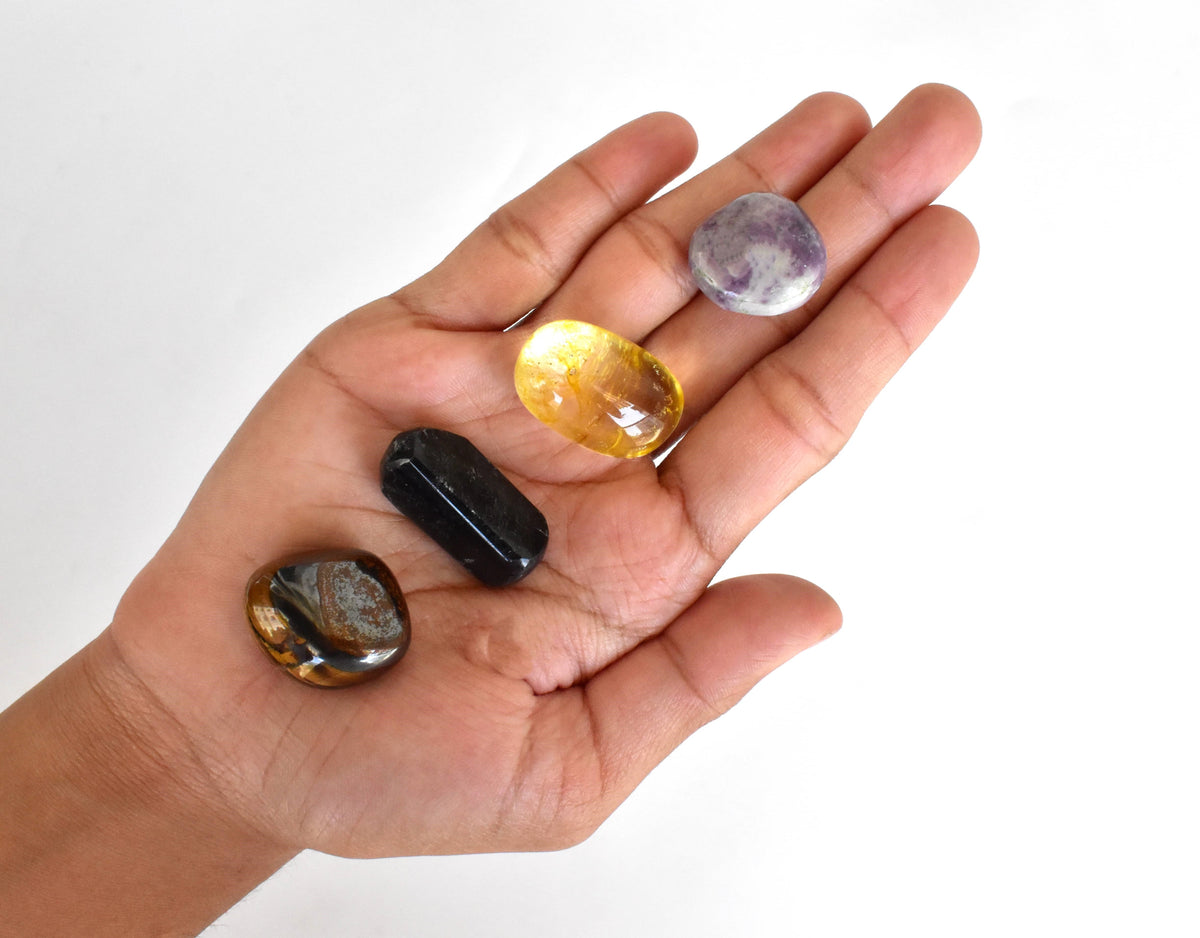 Soothing and Reducing DEPRESSION Crystal Kit, Gemstone Tumble Kit, Depression Crystal Gift Set  DestGlow