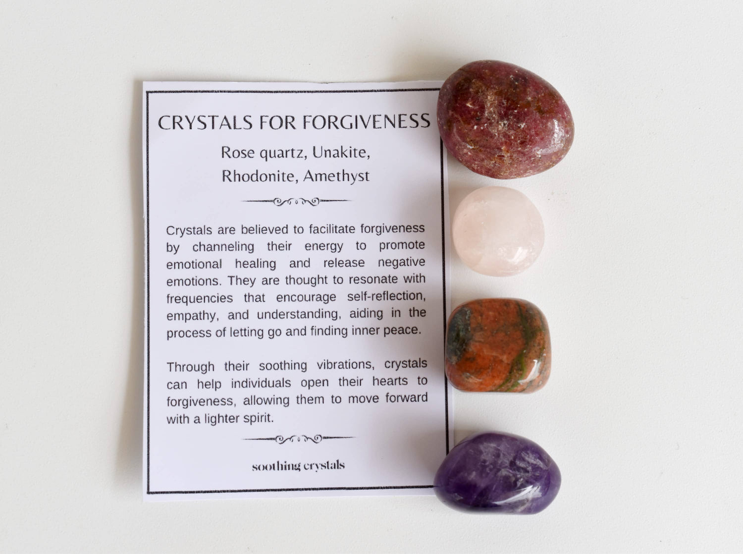 Encourage FORGIVENESS Crystal Kit, Gemstone Tumble Kit, Forgiveness Crystal Gift Set  DestGlow