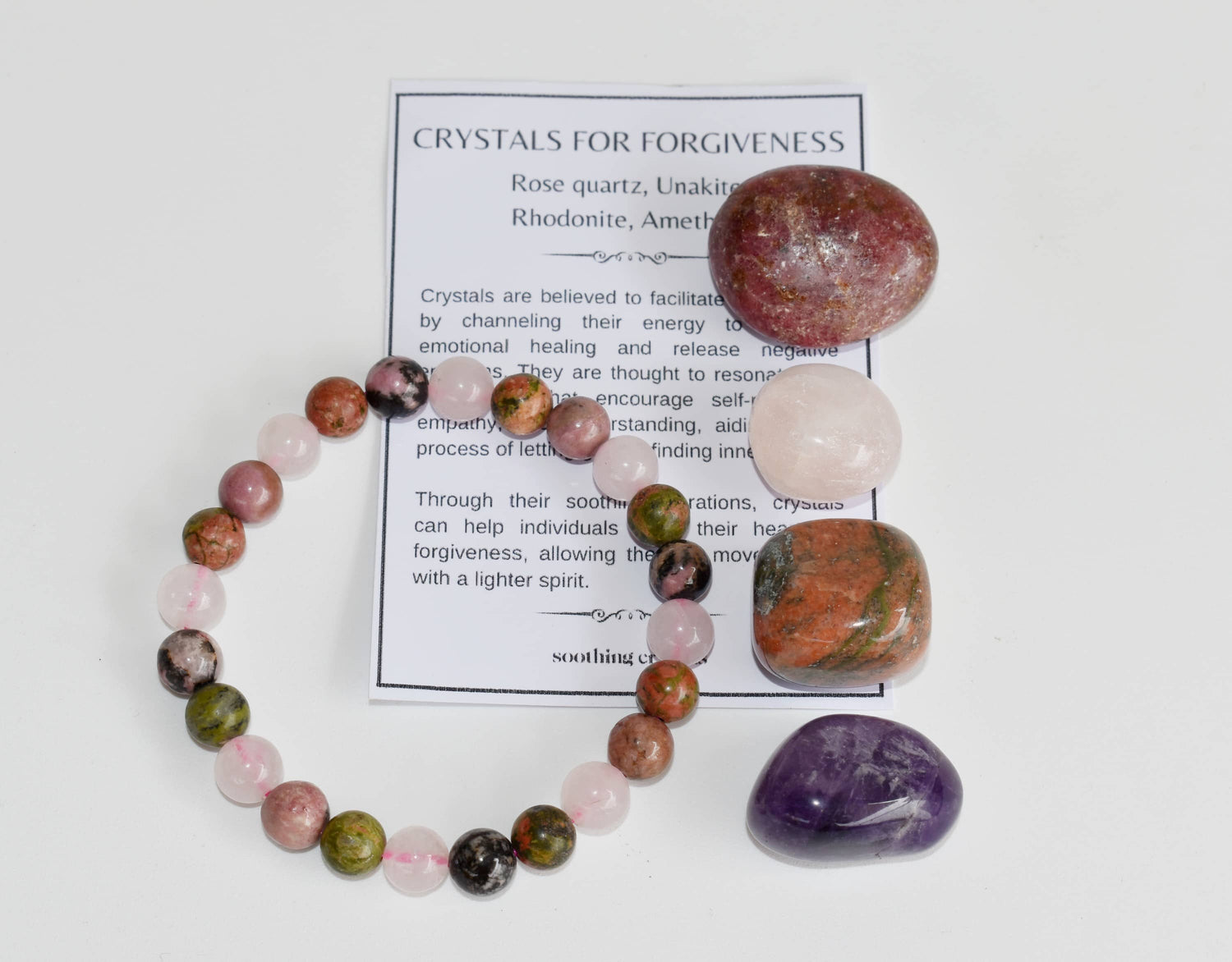Encourage FORGIVENESS Crystal Kit, Gemstone Tumble Kit, Forgiveness Crystal Gift Set  DestGlow
