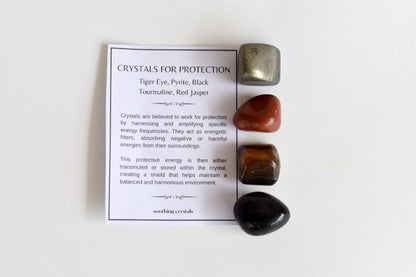 PROTECTION Crystal Kit, Gemstone Tumble Kit, Protection Crystal Gift Set  DestGlow