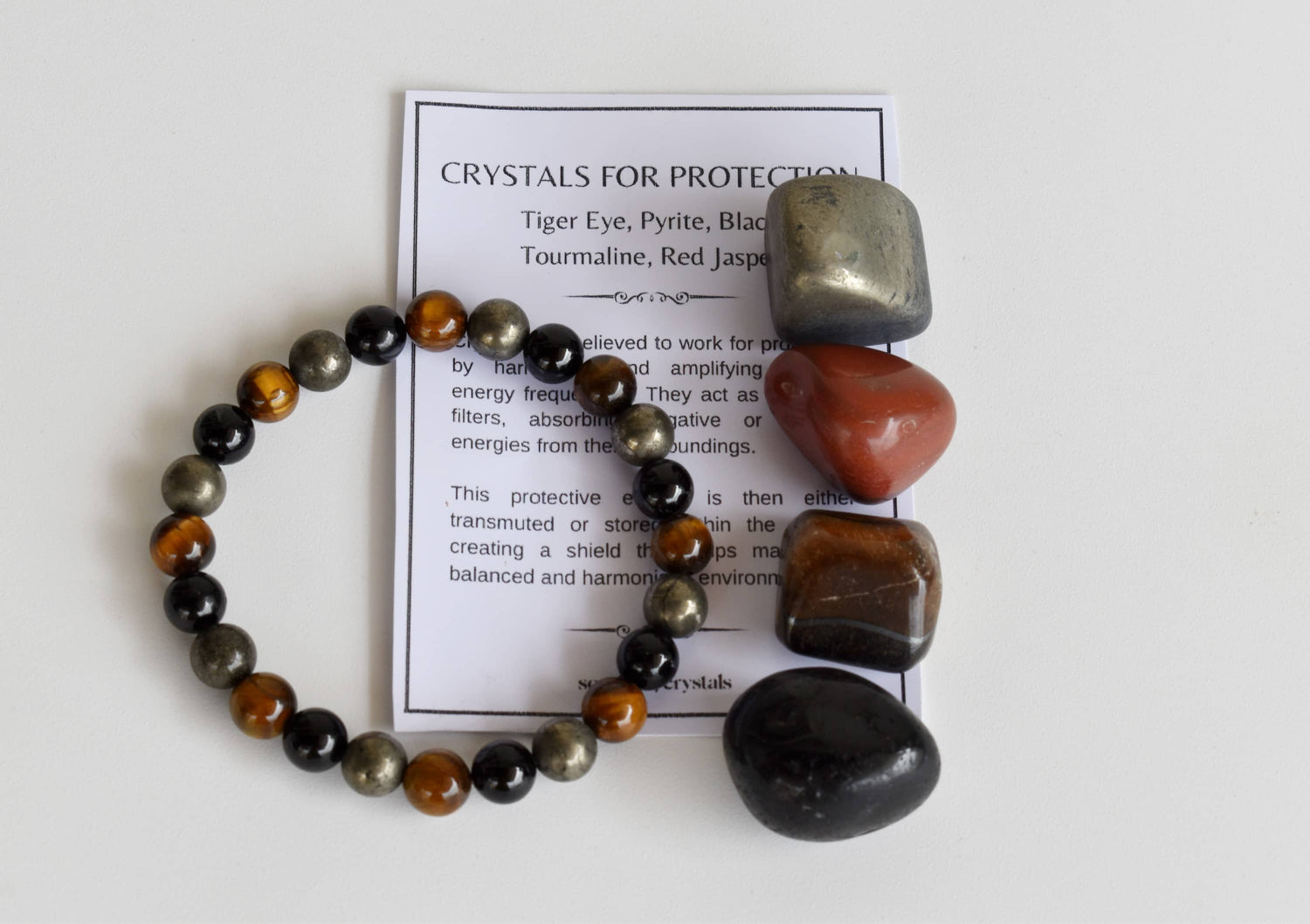 PROTECTION Crystal Kit, Gemstone Tumble Kit, Protection Crystal Gift Set  DestGlow