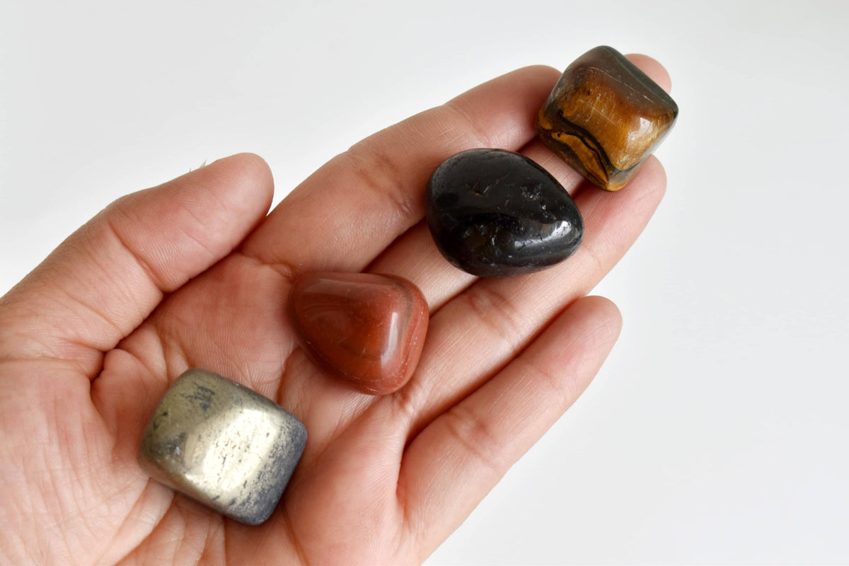 PROTECTION Crystal Kit, Gemstone Tumble Kit, Protection Crystal Gift Set  DestGlow