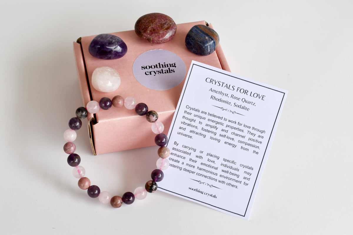 Attracting LOVE Crystal Kit, Gemstone Tumble Kit, Love Crystal Gift Set  DestGlow