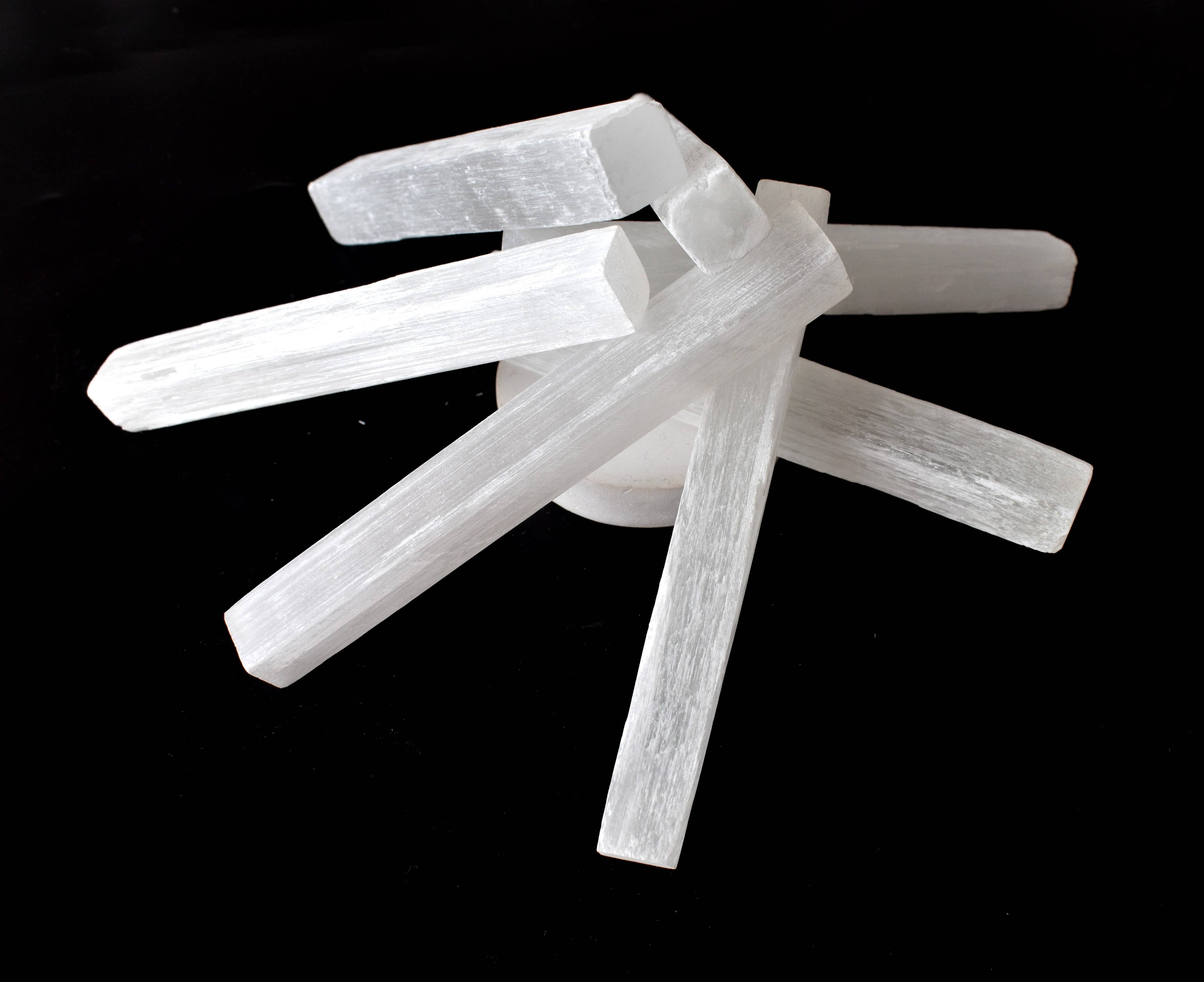4" Selenite Healing Logs Selenite Sticks, Selenite Logs  DestGlow