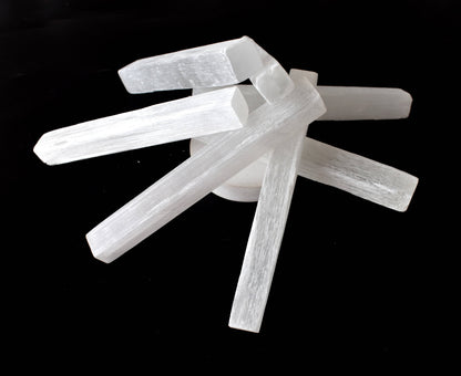 4" Selenite Healing Logs Selenite Sticks, Selenite Logs  DestGlow
