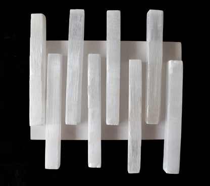 4" Selenite Healing Logs Selenite Sticks, Selenite Logs  DestGlow