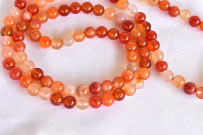 Carnelian Gemstone Mala, 108 Prayer Bead Mala.  DestGlow